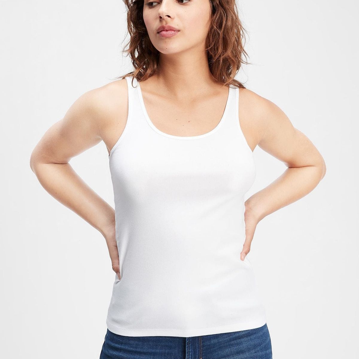 GAP - Polera Mujer Sin Mangas Blanco Gap