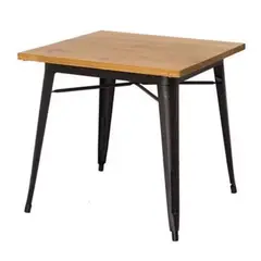 HABITA2 CHILE - Mesa Tolix Cuadrada Negro 70x70 cm