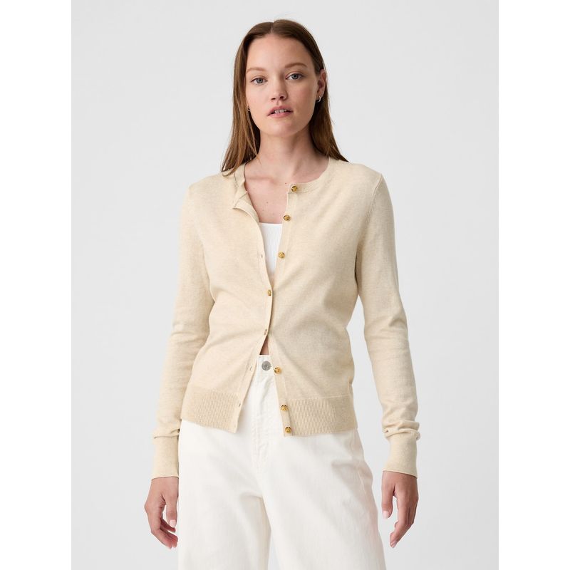 GAP - Chaleco Mujer Cardigan Beige Gap