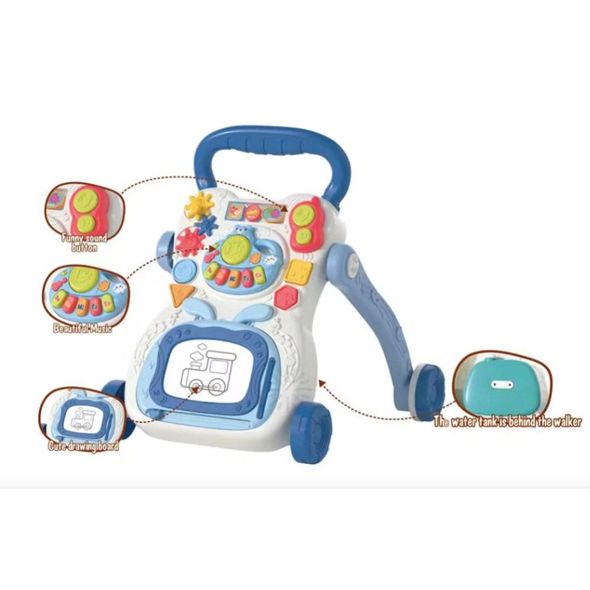 GENERICO - Caminador Andador Musical Interactivo Para Bebés Azul