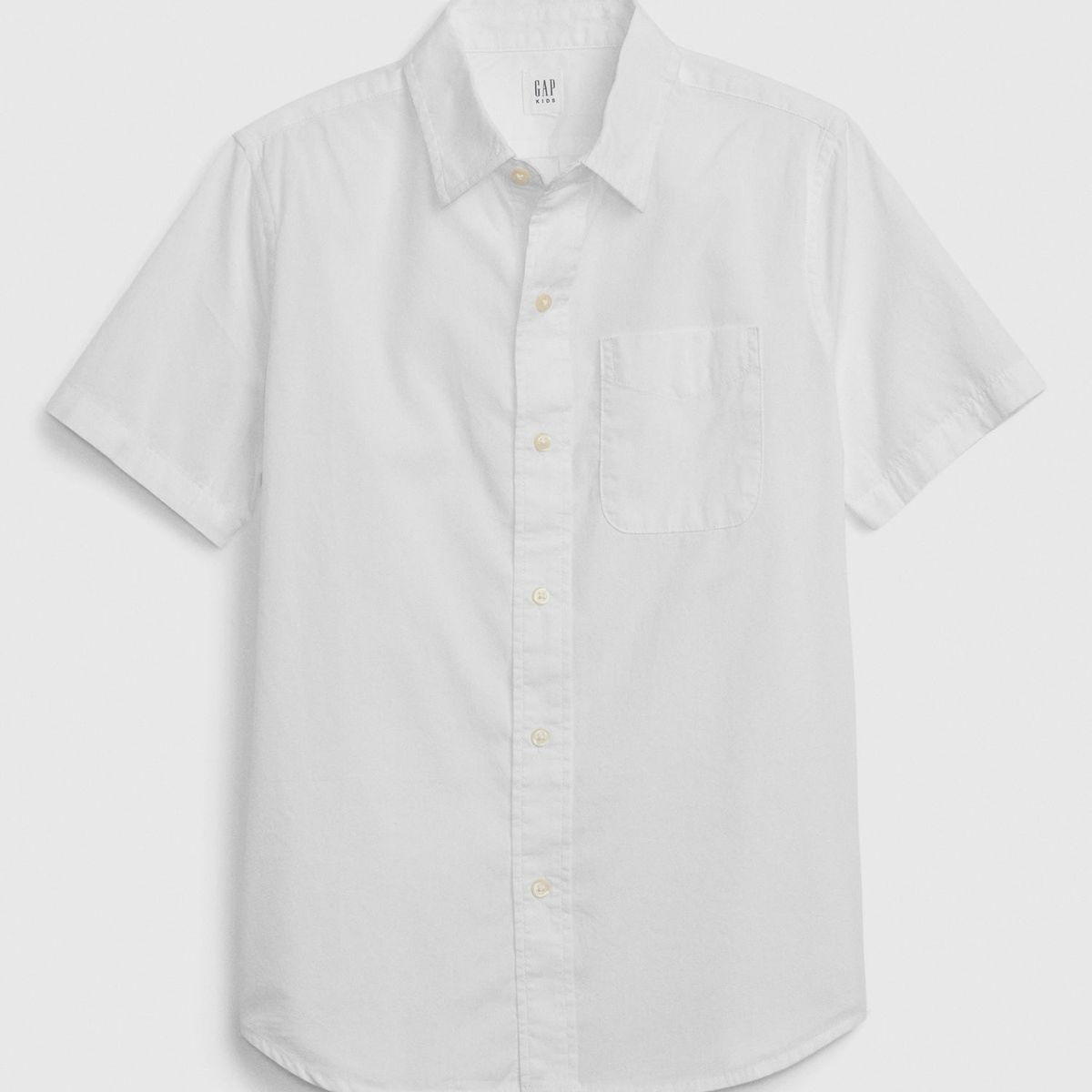 GAP - Camisa Niño Popelina Manga Corta Blanco Gap