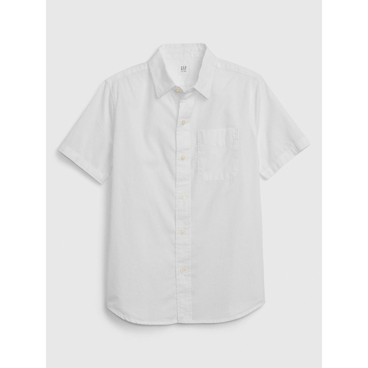 GAP - Camisa Niño Popelina Manga Corta Blanco Gap
