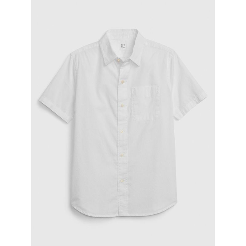 GAP - Camisa Niño Popelina Manga Corta Blanco Gap