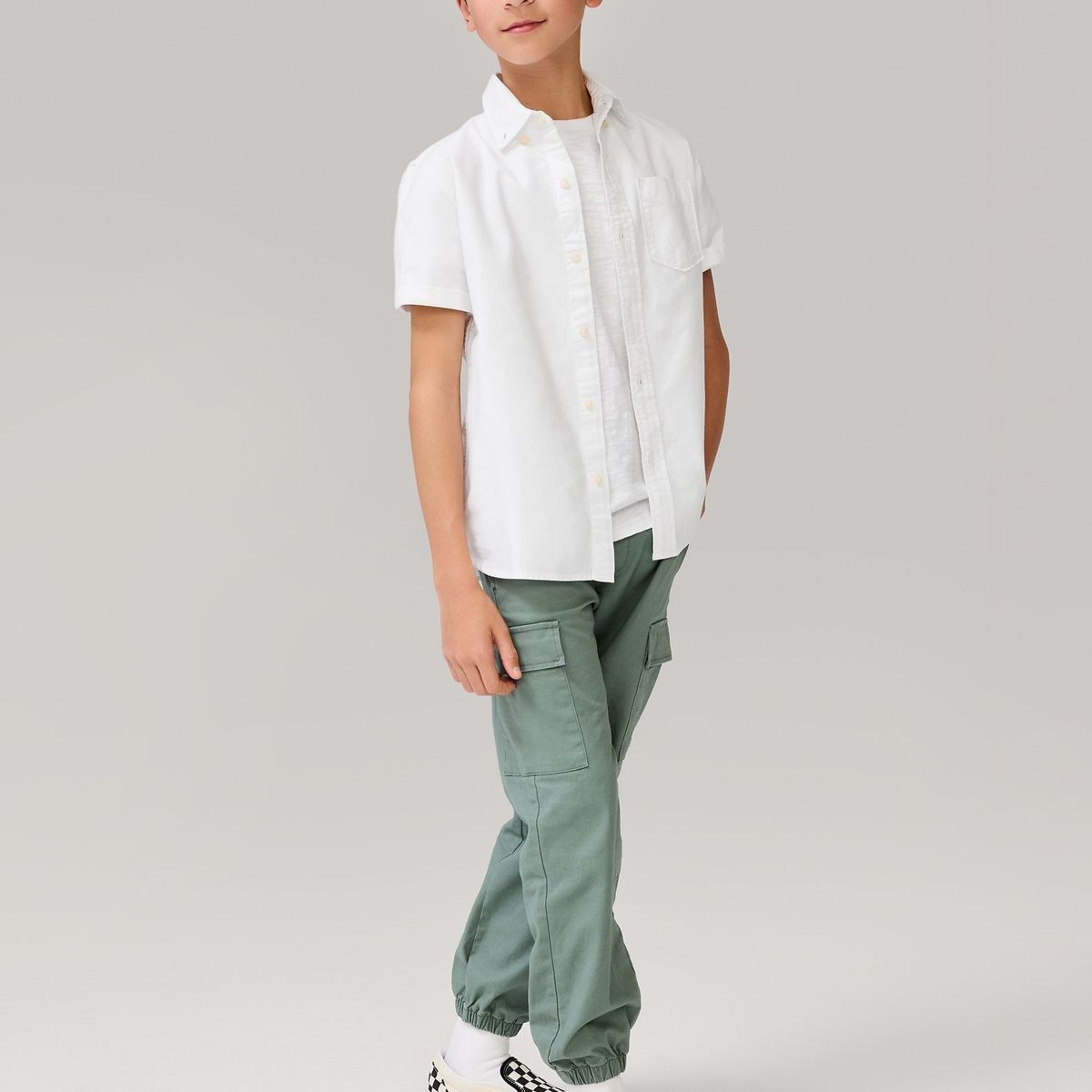 GAP - Camisa Niño Popelina Manga Corta Blanco Gap