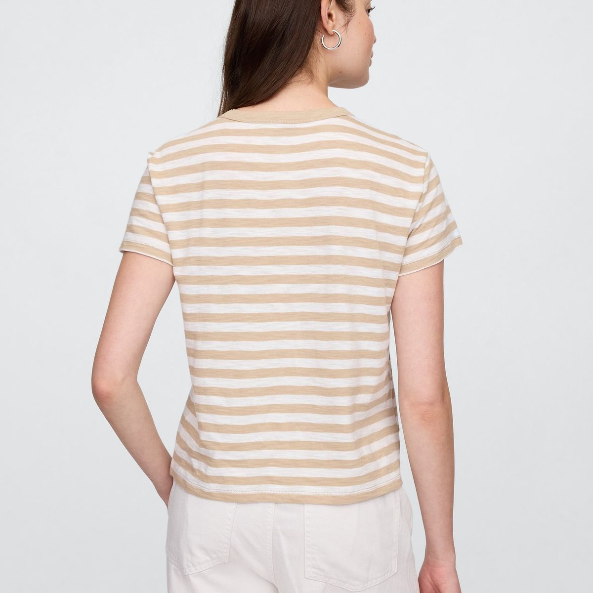 GAP - Polera Mujer Forever Manga Corta Beige Gap