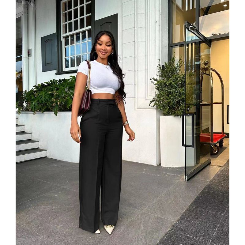 VELVET - Pantalon Amplio  Negro Wide Leg