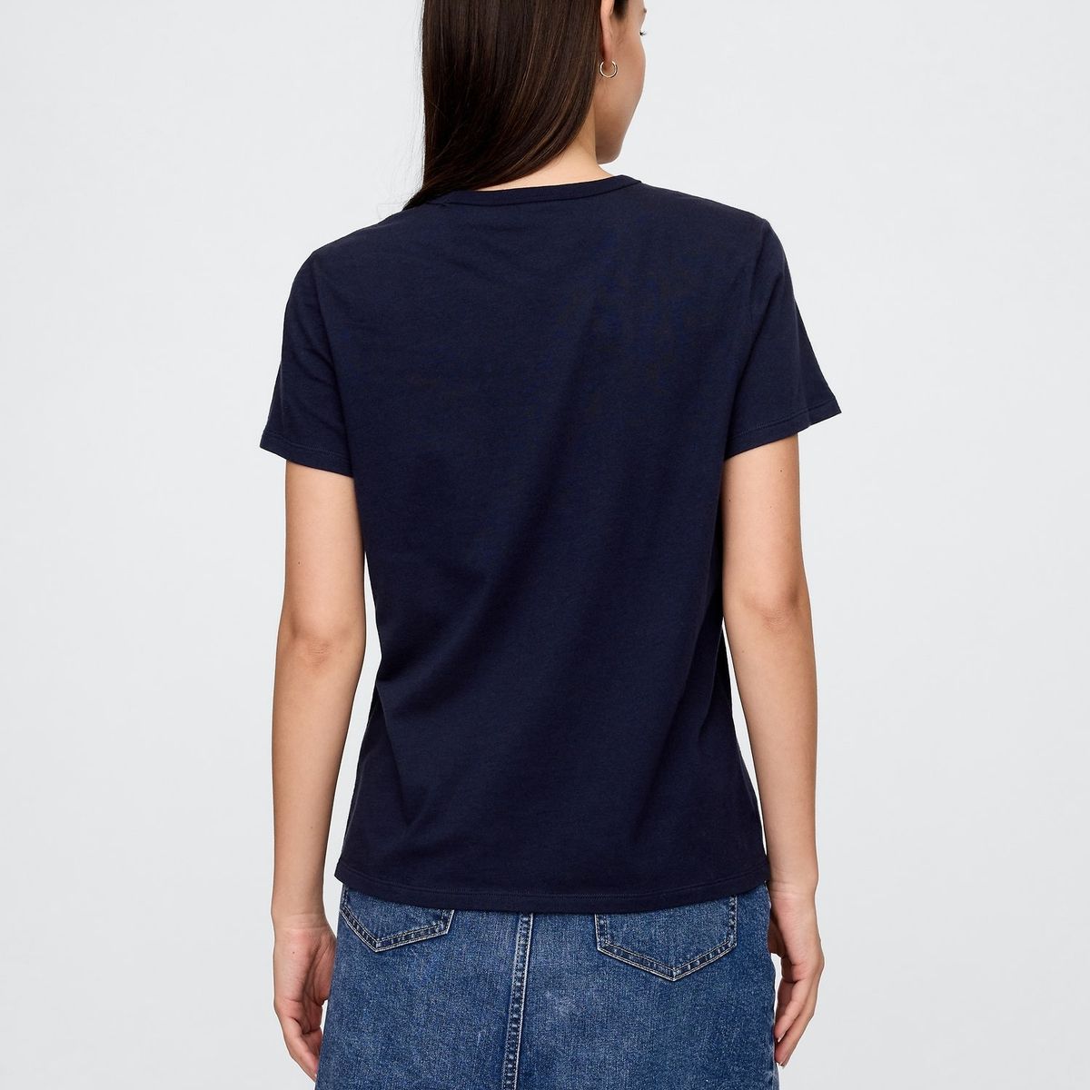 GAP - Polera Mujer Crew V25 Manga Corta Azul Gap