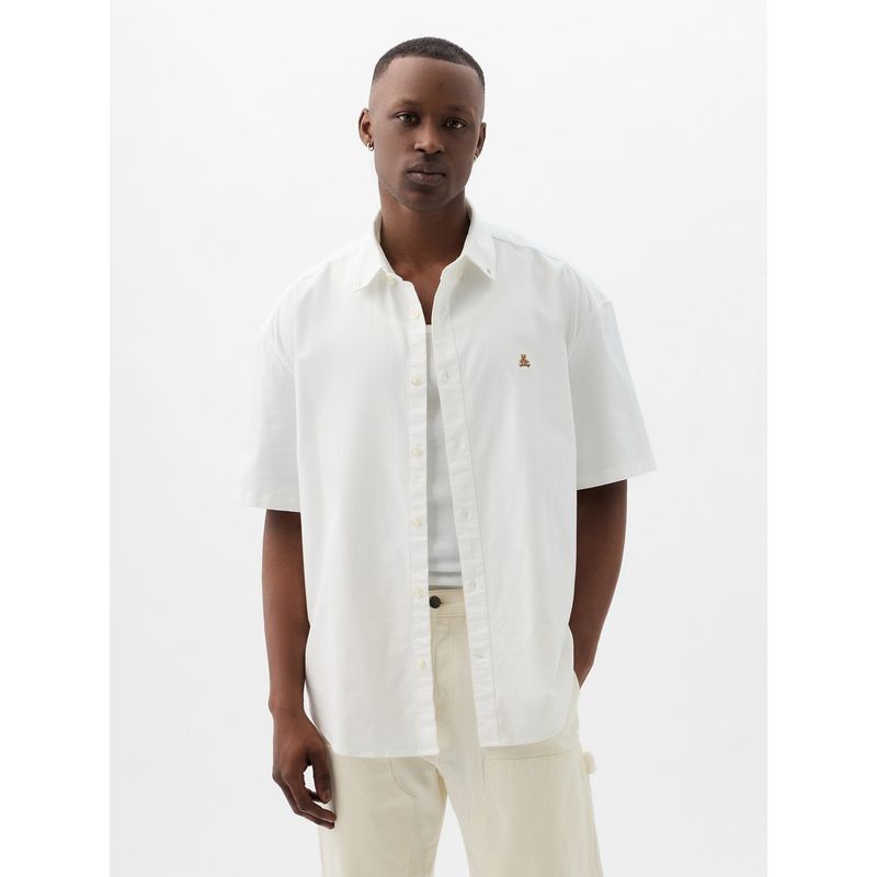 GAP - Camisa Hombre Oxford Manga Corta Blanco Gap