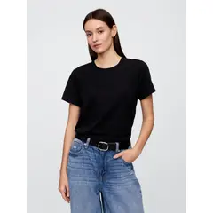 GAP - Polera Mujer Crew Manga Corta Negro