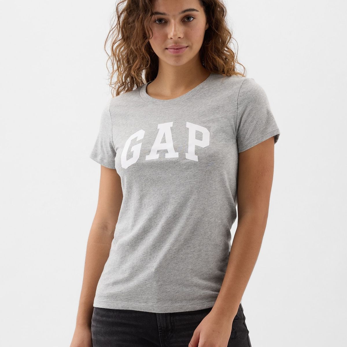 GAP - Polera Mujer Classic V25 Manga Corta Gris Gap