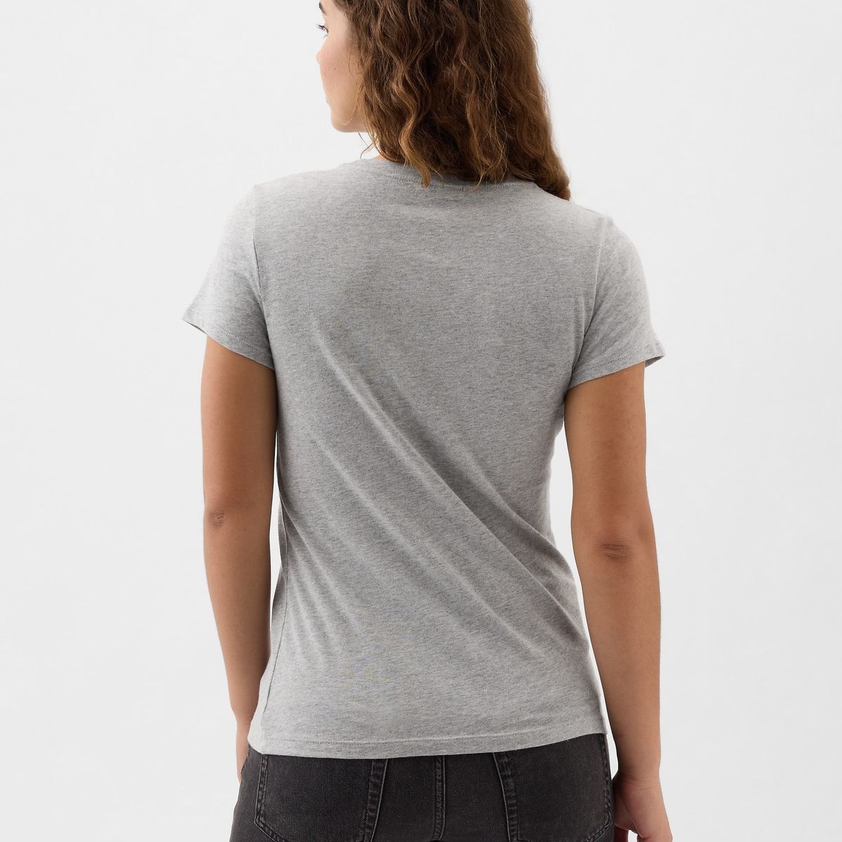 GAP - Polera Mujer Gap Classic V25 Manga Corta Gris