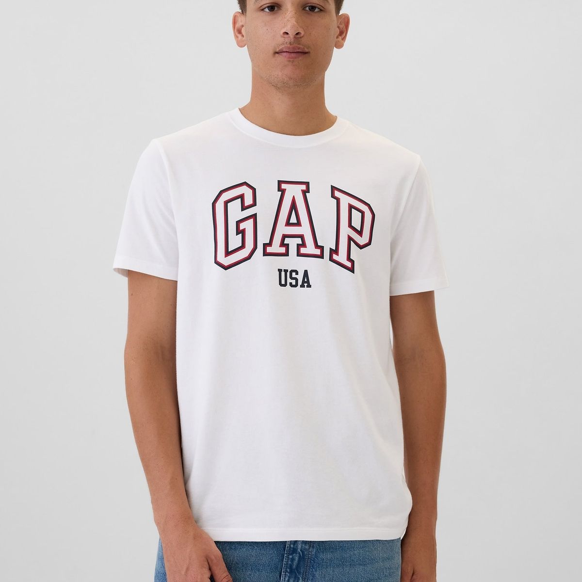 GAP - Polera Hombre Logo USA V25 Manga Corta Blanco Gap