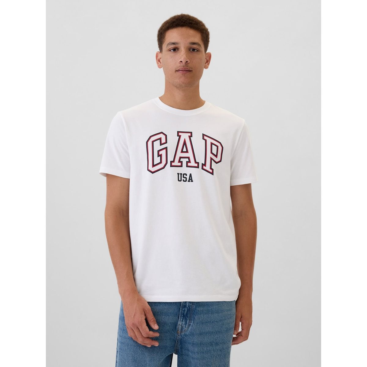 GAP - Polera Hombre Logo USA V25 Manga Corta Blanco Gap