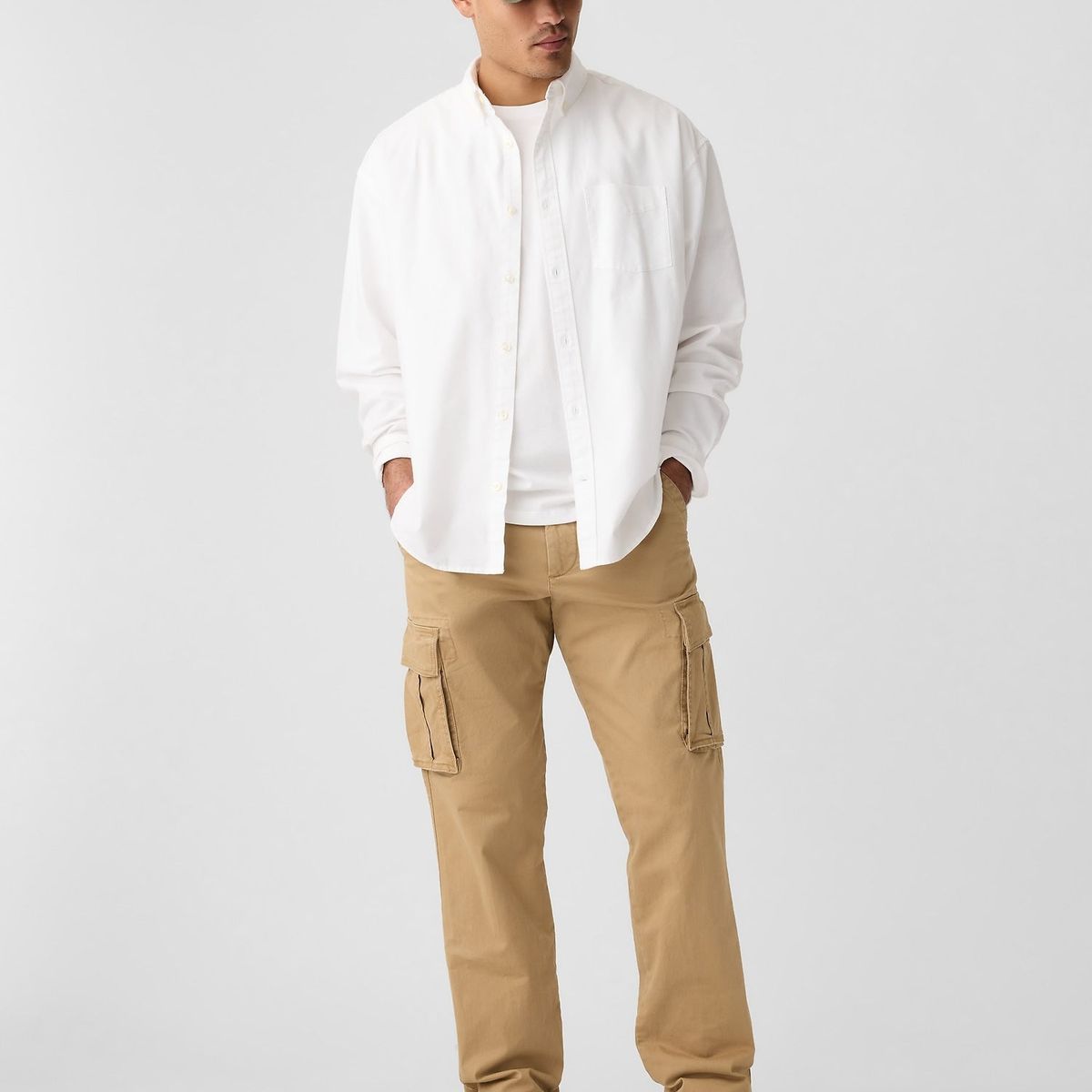 GAP - Pantalón Hombre Straight Cargo Beige Gap