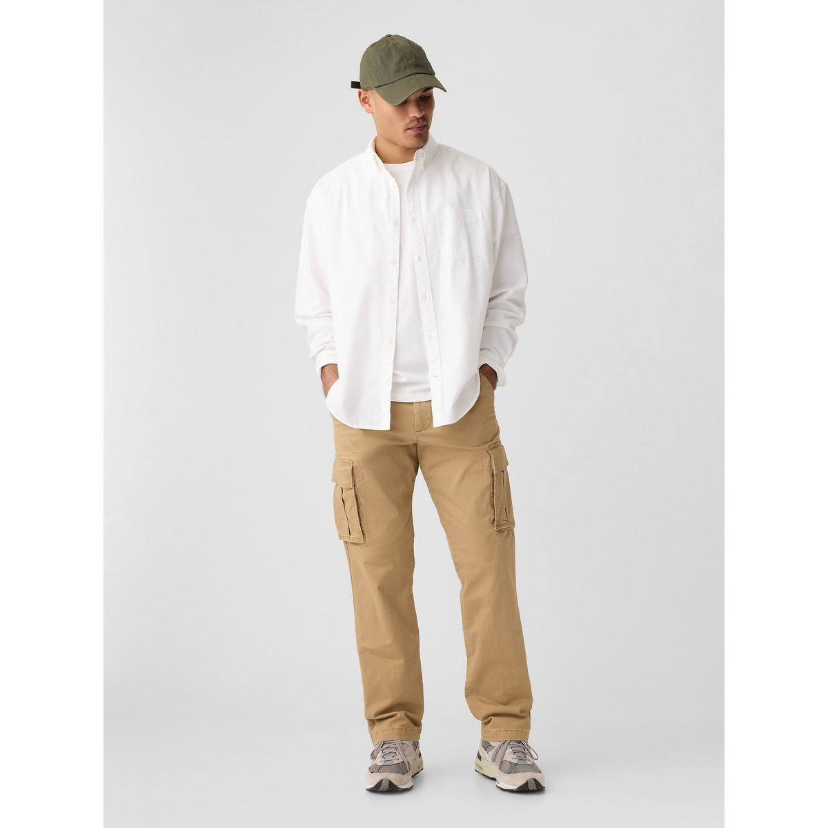 GAP - Pantalón Hombre Straight Cargo Beige Gap