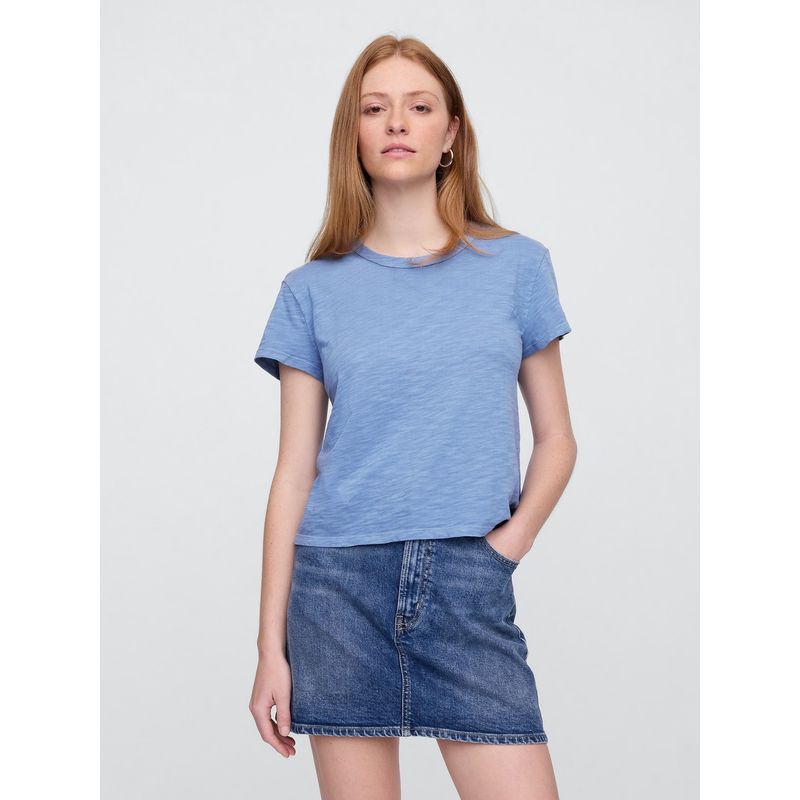 GAP - Polera Mujer Forever V25 Manga Corta Azul Gap