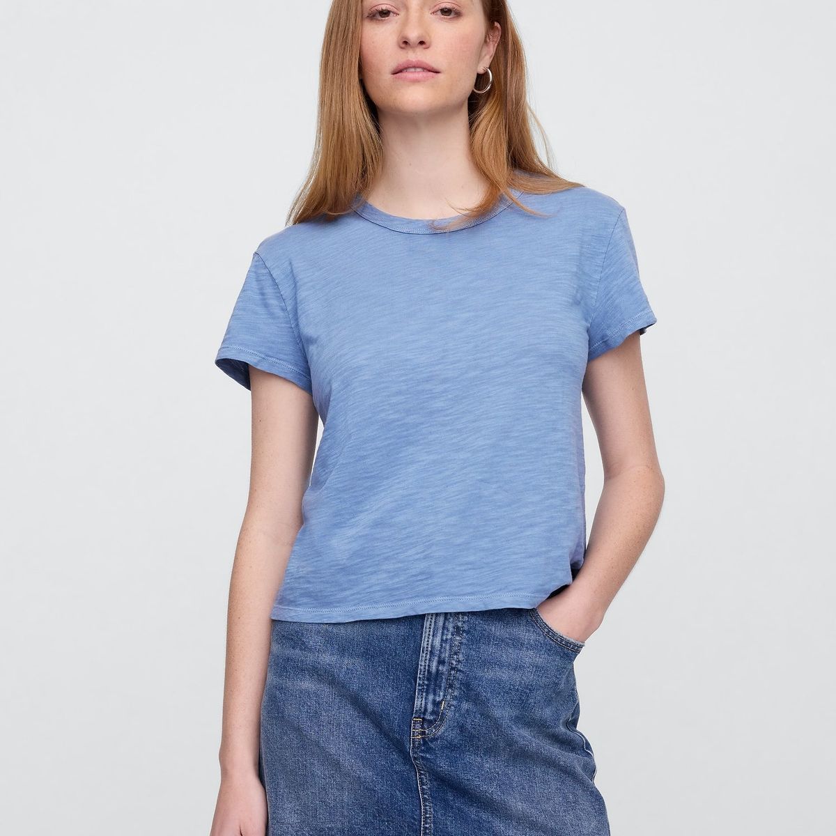 GAP - Polera Mujer Forever V25 Manga Corta Azul Gap