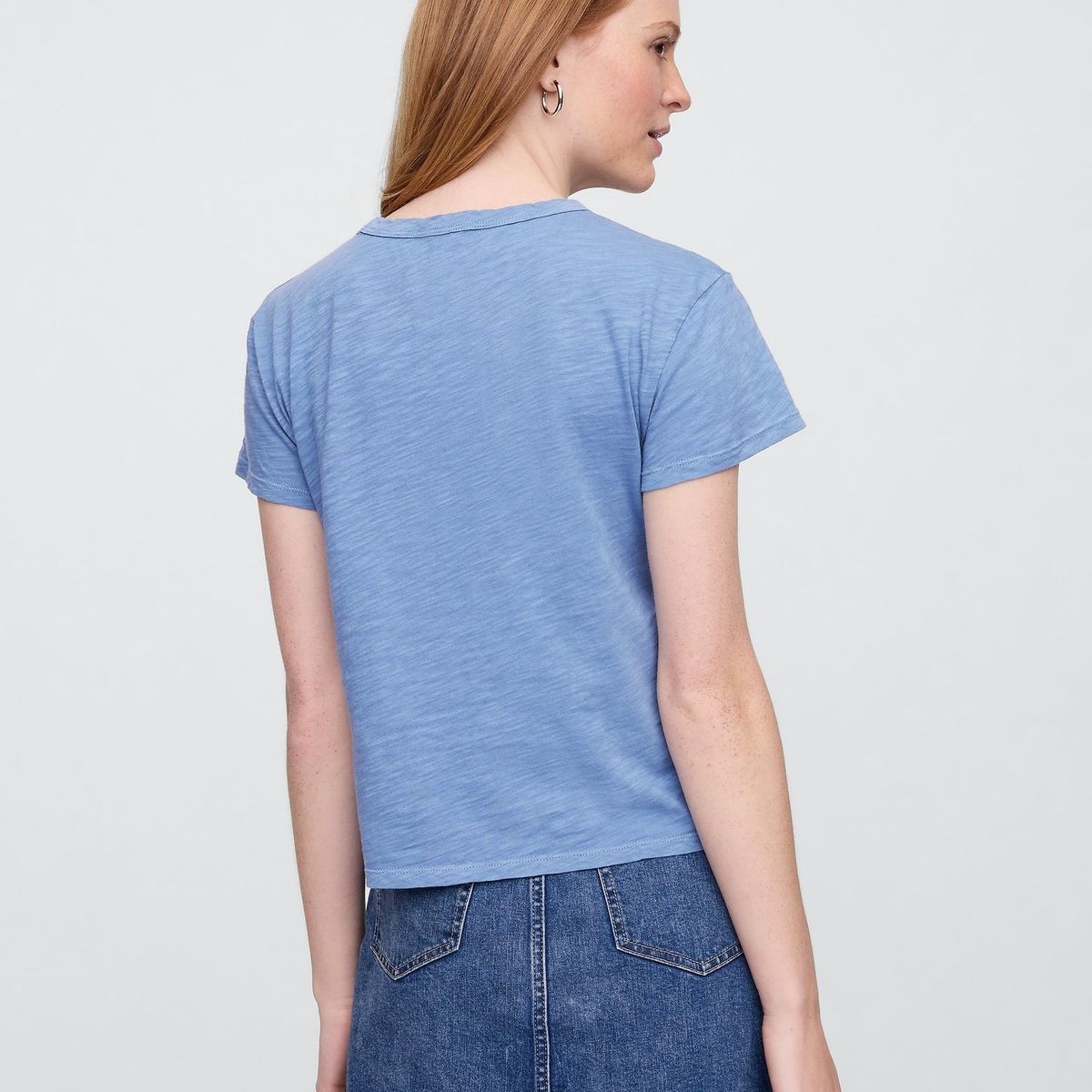 GAP - Polera Mujer Forever V25 Manga Corta Azul Gap