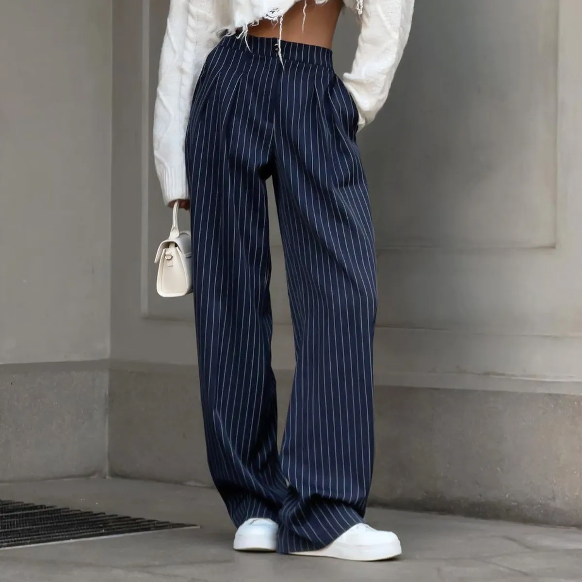 VELVET - Pantalon Cecilia Azul  Wide Leg
