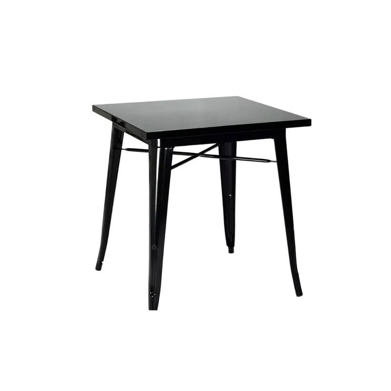 HABITA2 CHILE - Mesa Tolix Cuadrada Metalica Negra 80x80 cm