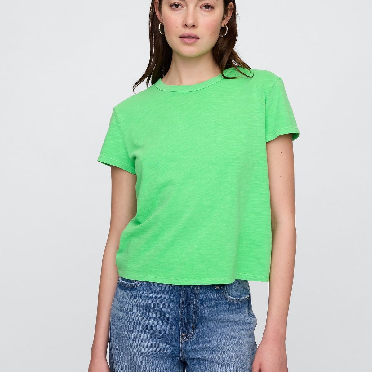 GAP - Polera Mujer Forever Manga Corta Verde Gap