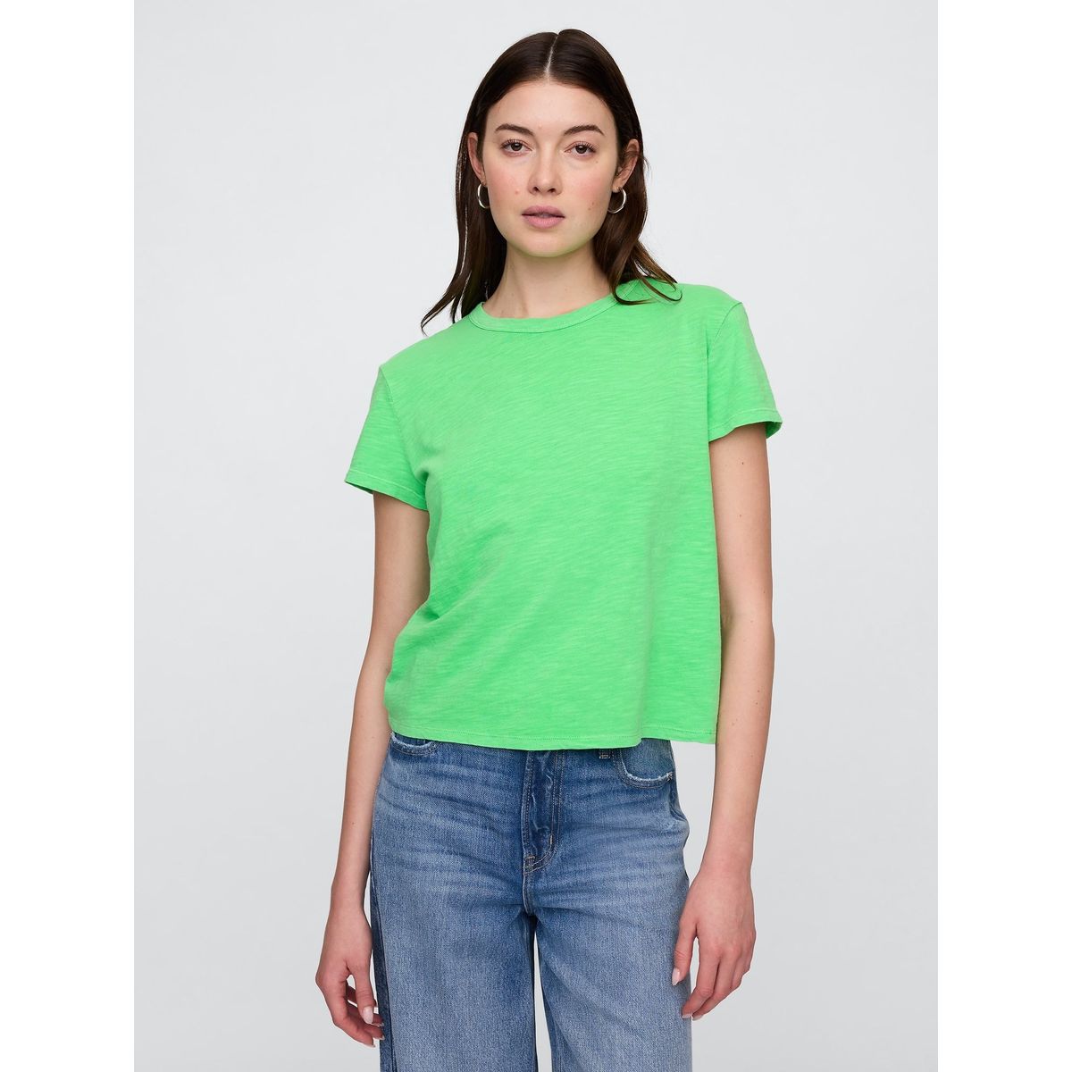 GAP - Polera Mujer Forever Manga Corta Verde Gap
