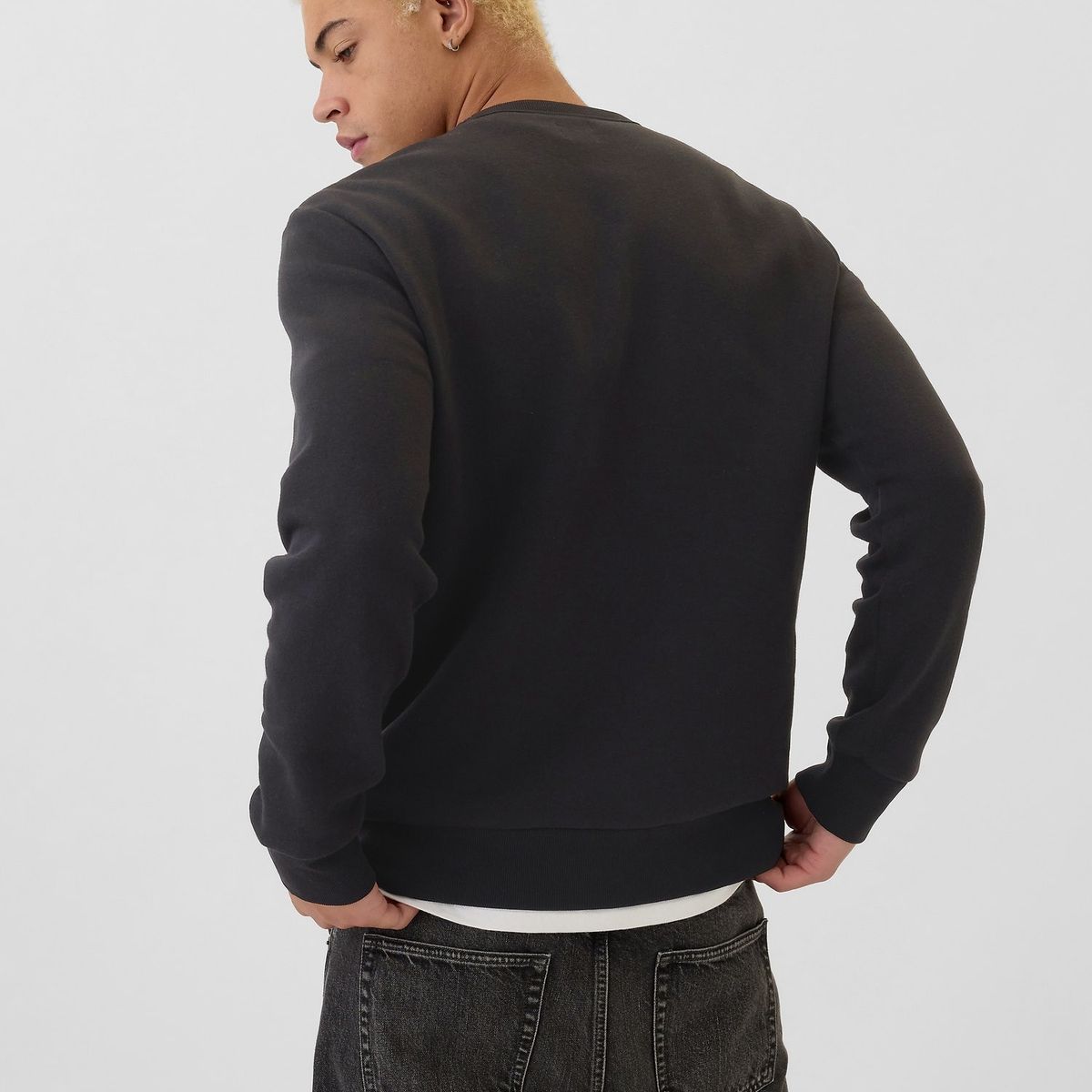 GAP - Polerón Hombre Logo Sin Cierre Negro Gap