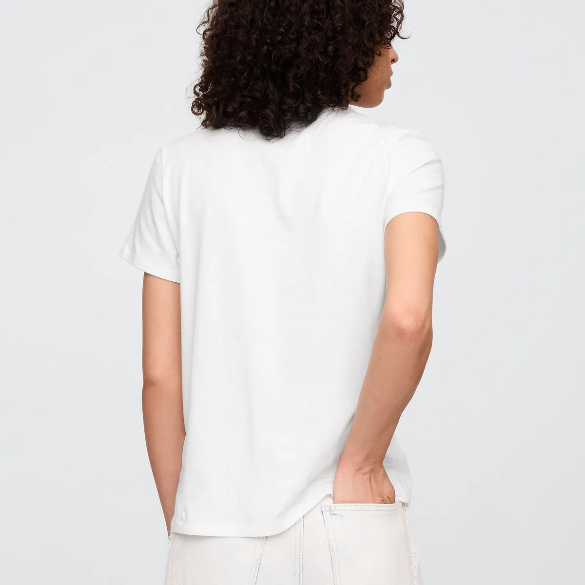 GAP - Polera Mujer Crew Manga Corta Blanco Gap