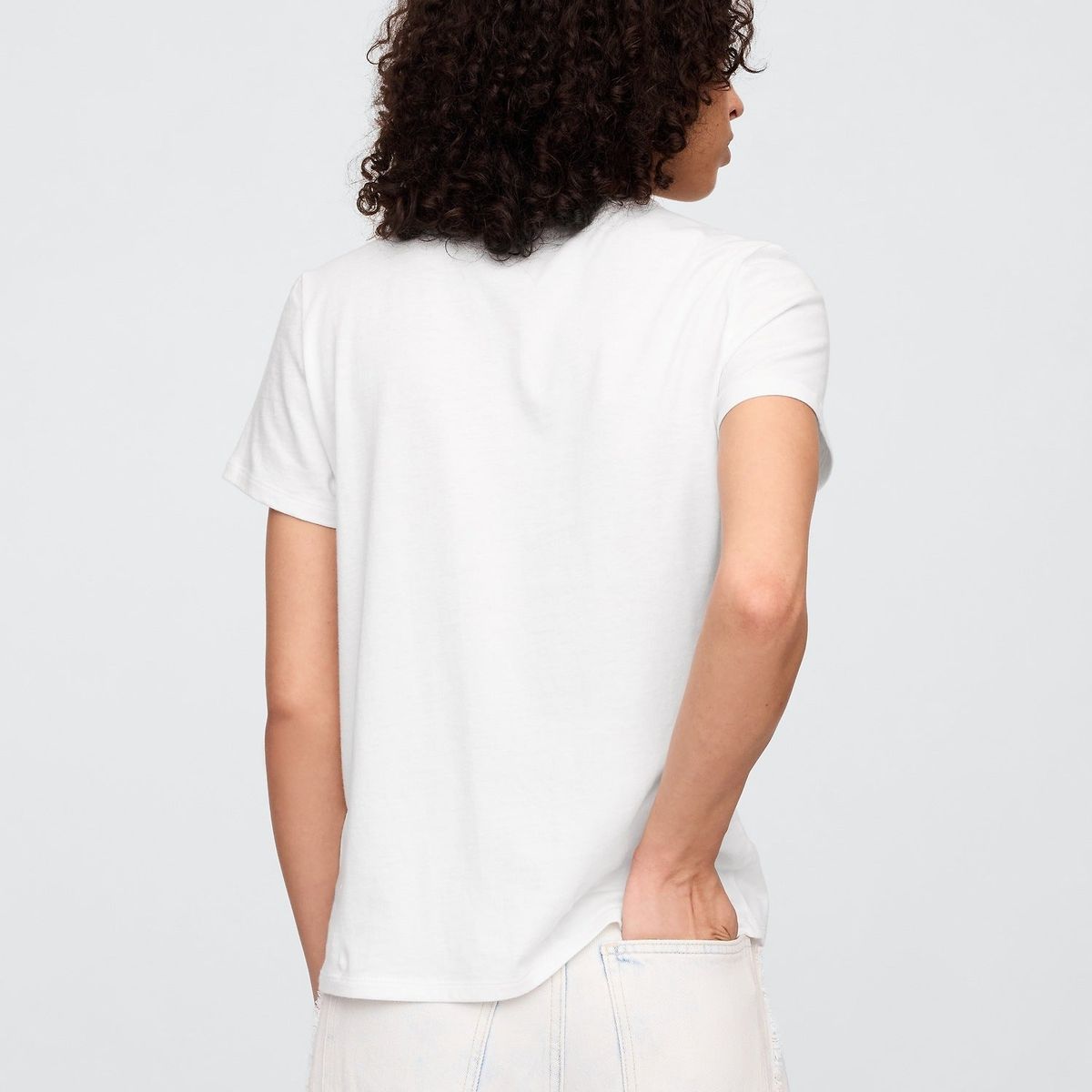 GAP - Polera Mujer Crew Manga Corta Blanco Gap