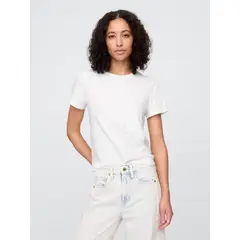 GAP - Polera Mujer Crew Manga Corta Blanco