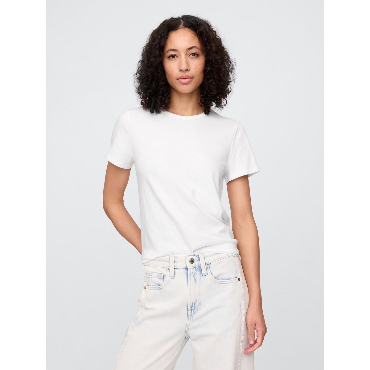 GAP - Polera Mujer Crew Manga Corta Blanco Gap