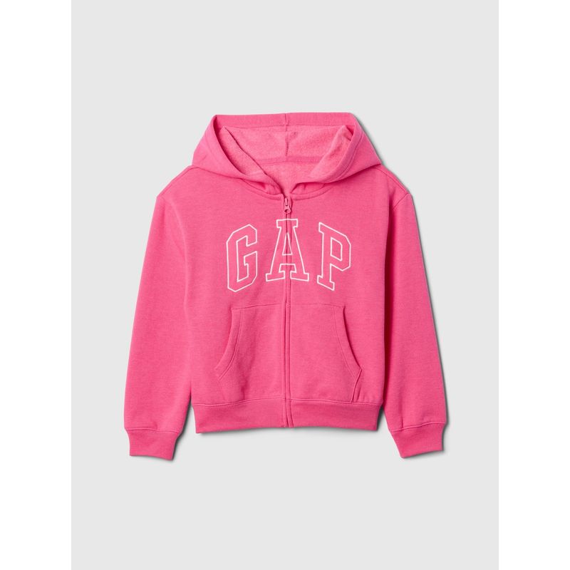 GAP - Polerón Niña Basic Heritage con Cierre Rosado Gap