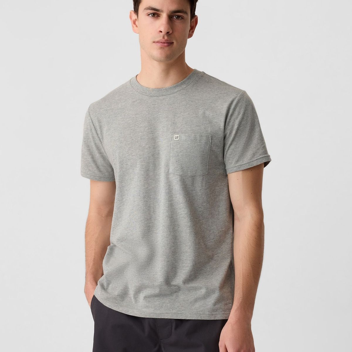 GAP - Polera Hombre Gap Pocket Gris