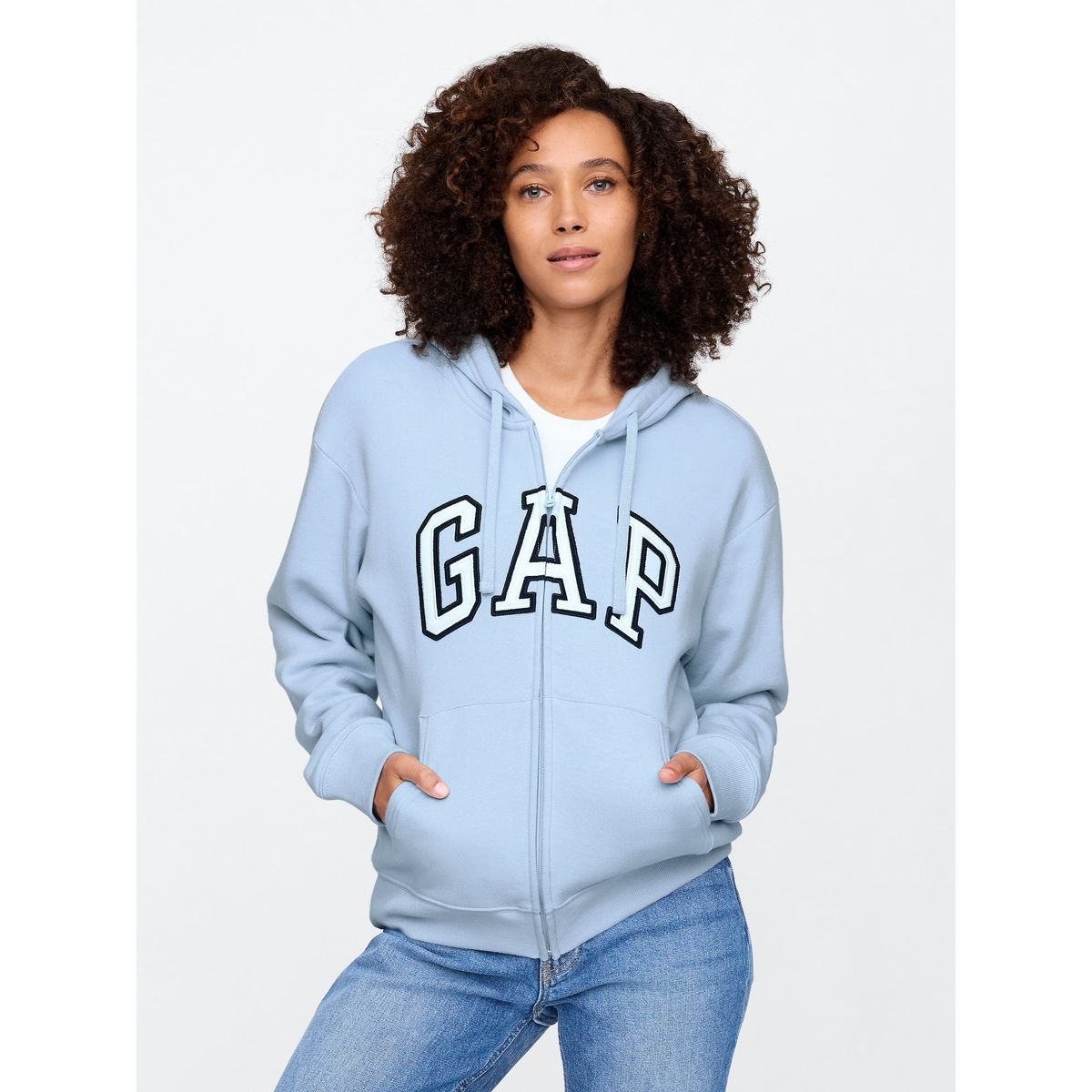 GAP - Polerón Mujer Logo Con Cierre Azul GAP