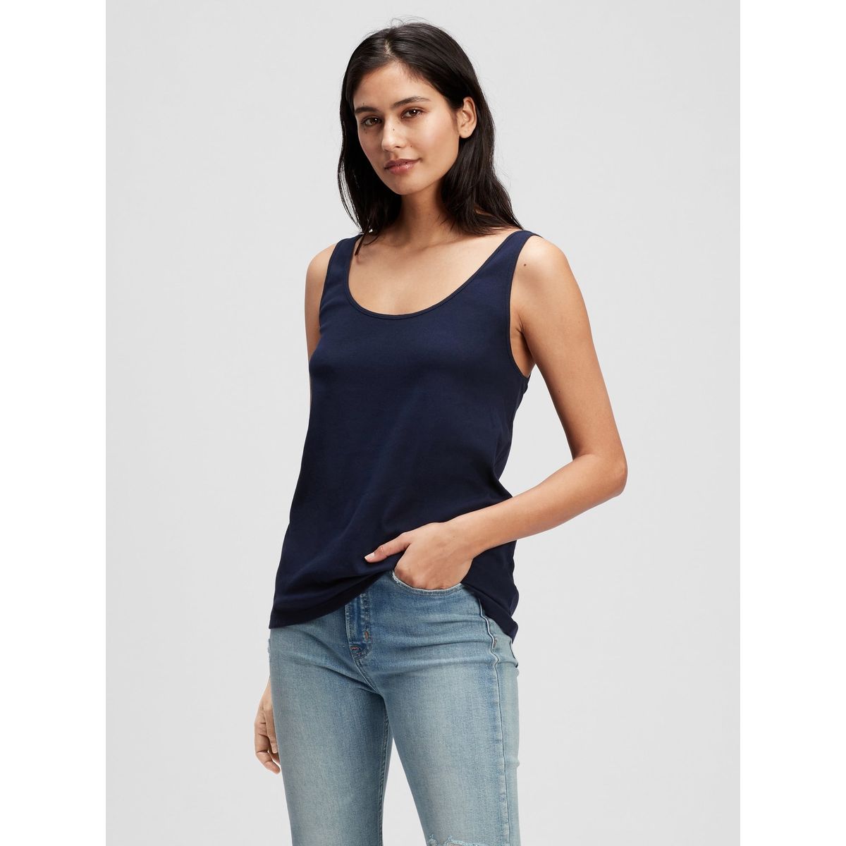 GAP - Polera Mujer Sin Mangas Azul Marino Gap