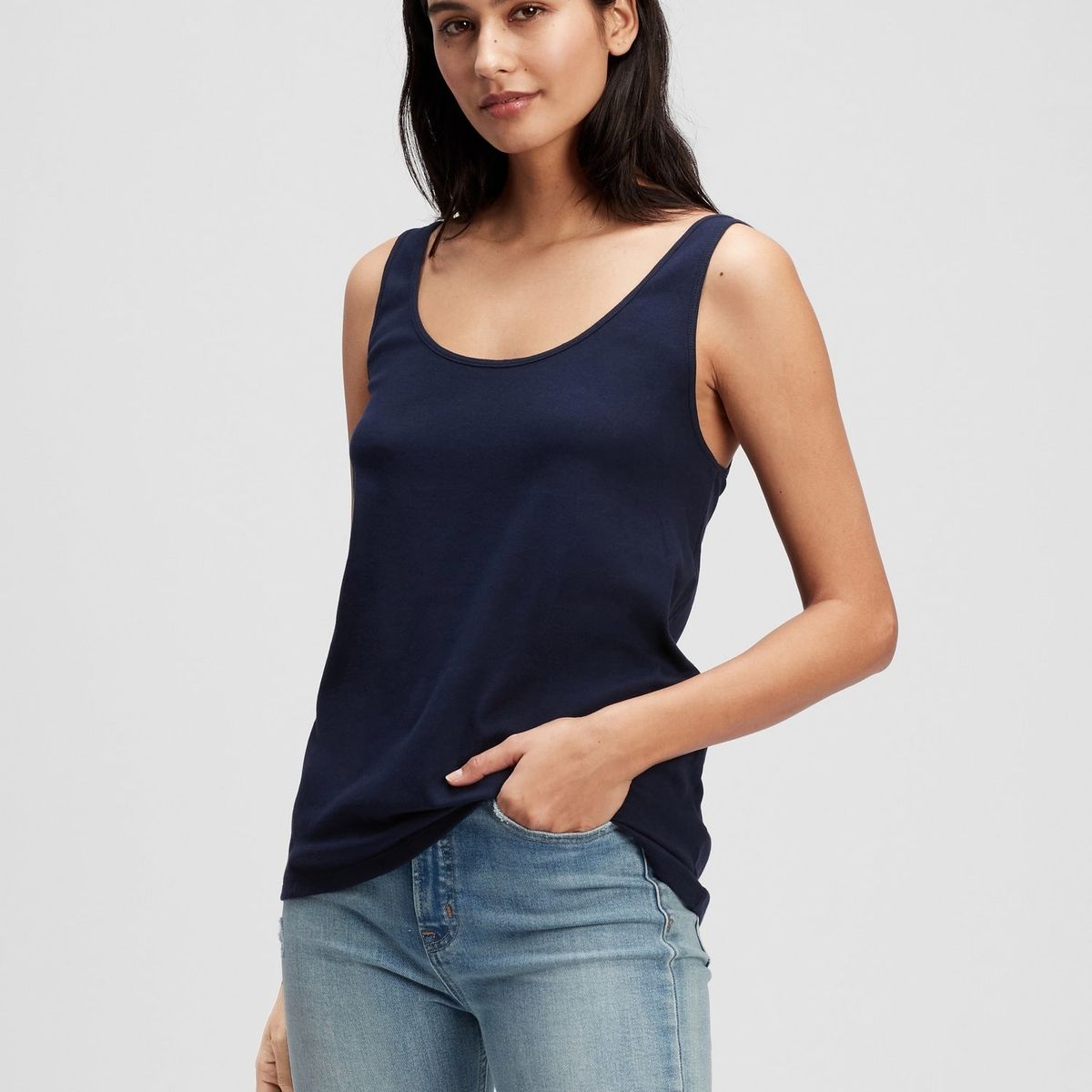 GAP - Polera Mujer Sin Mangas Azul Marino Gap