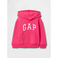 GAP - Polerón Toddler Niña Logo Sin Cierre Gorro Rosado