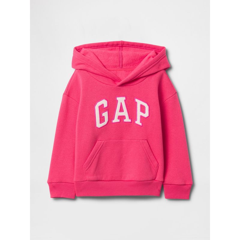 GAP - Polerón Toddler Niña Logo Sin Cierre Gorro Rosado Gap