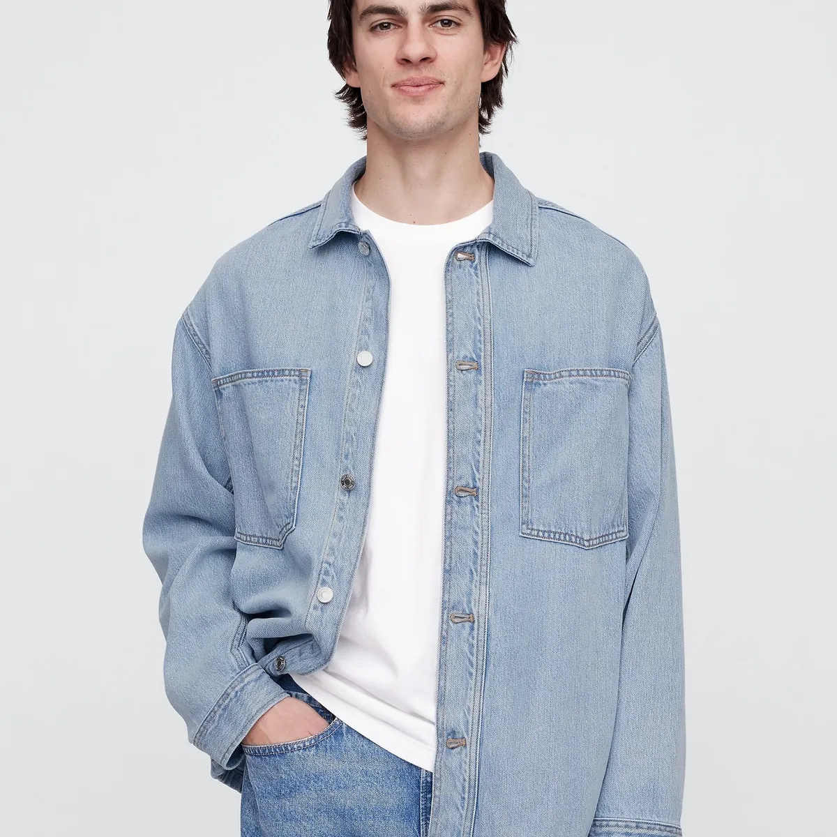 GAP - Chaqueta Hombre Gap Denim Ultrasoft Azul