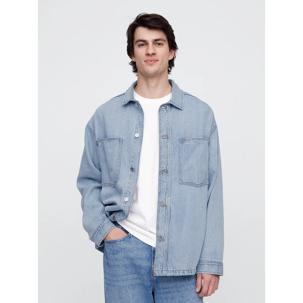 GAP - Chaqueta Hombre Gap Denim Ultrasoft Azul