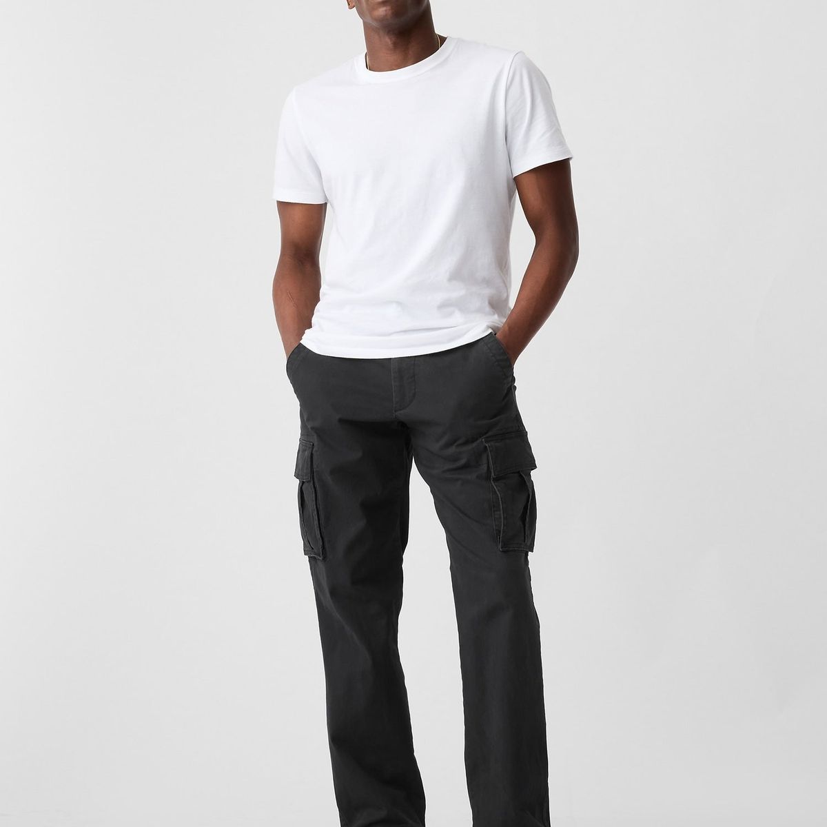 GAP - Pantalón Hombre Straight Cargo Negro Gap