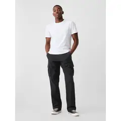 GAP - Pantalón Hombre Straight Cargo Negro