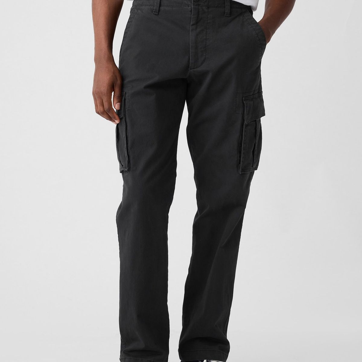 GAP - Pantalón Hombre Straight Cargo Negro Gap