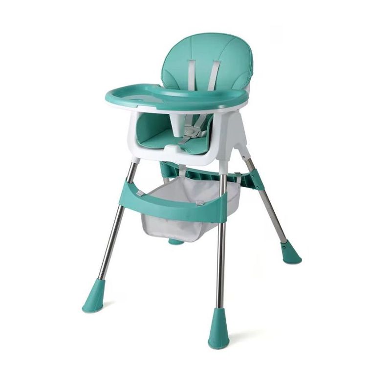 GENERICO - Silla Comedor Portátil Infantil 2 En 1 Plegable Verde