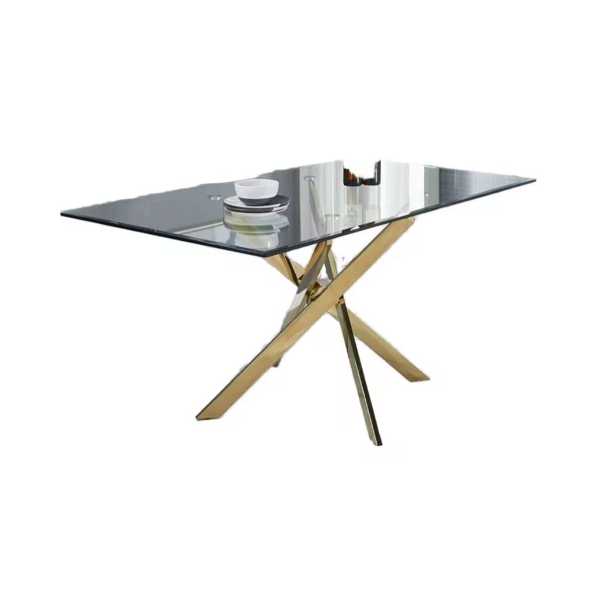 HABITA2 CHILE - Mesa de Comedor Dubai Gold Rectangular 120x80