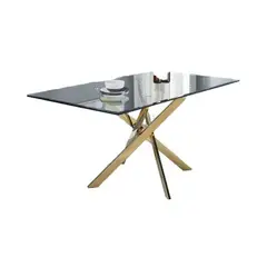 HABITA2 CHILE - Mesa de Comedor Dubai Gold Rectangular 120x80