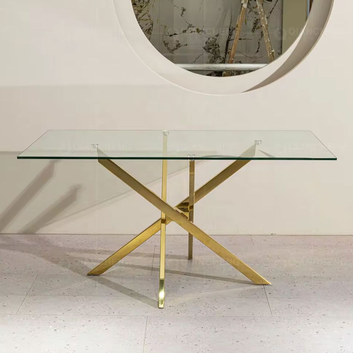 HABITA2 CHILE - Mesa de Comedor Dubai Gold Rectangular 120x80