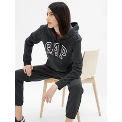GAP - Polerón Mujer Logo Sin Cierre Gris Gorro