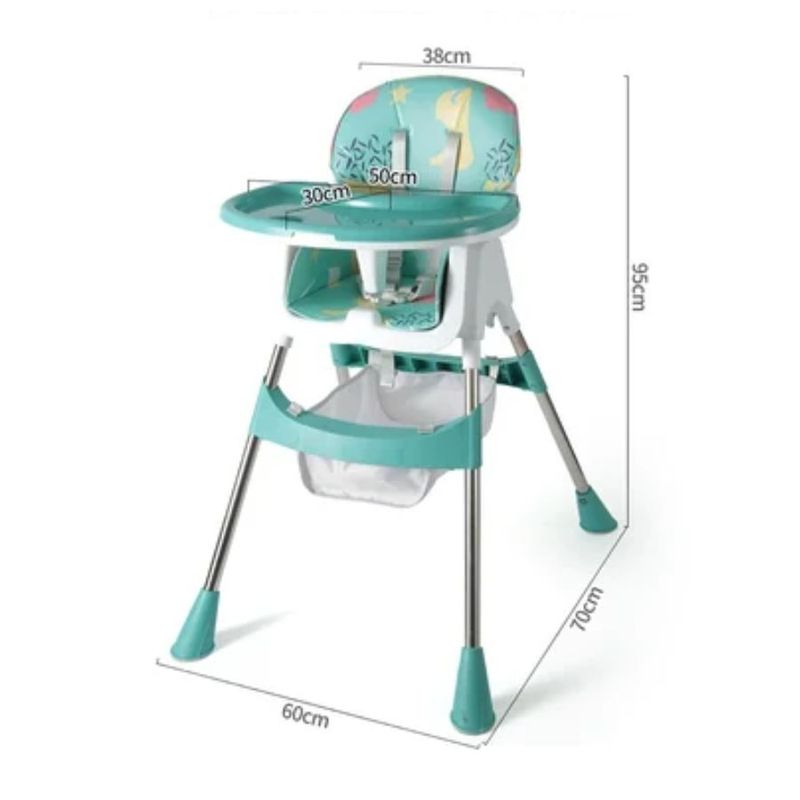 GENERICO - Silla Comedor Portátil Infantil 2 En 1 Plegable Rosa