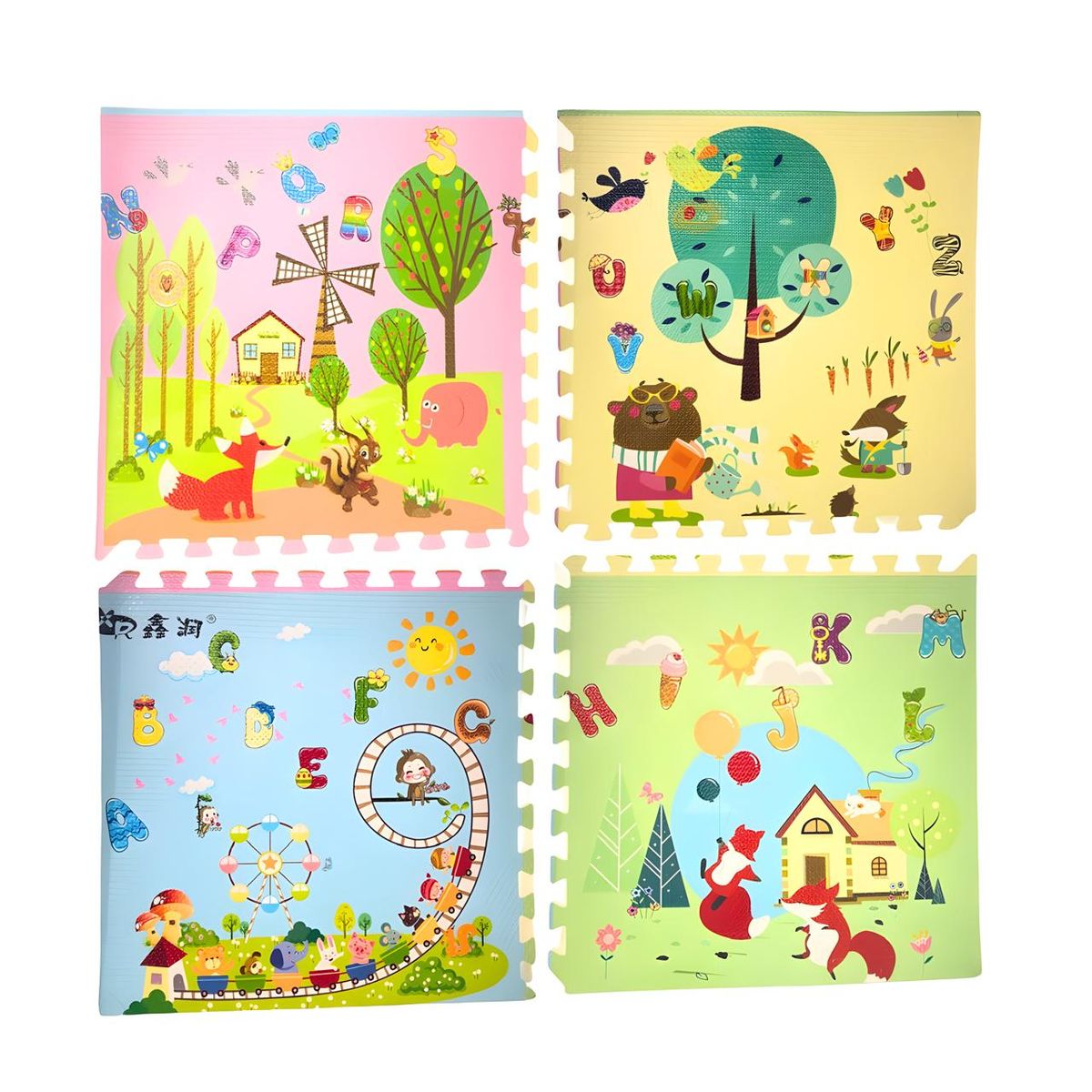 GENERICO - Alfombra Espuma 1×1 mt 4 pcs